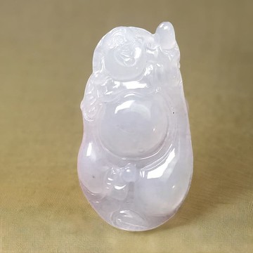 冰種翡翠布袋彌勒佛項鍊 | 天然緬甸玉A貨翡翠 | 送禮