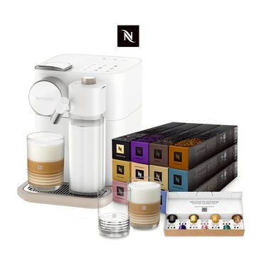 【Nespresso膠囊咖啡機Gran Lattissima(清新白)&品味經典120顆(品牌禮)