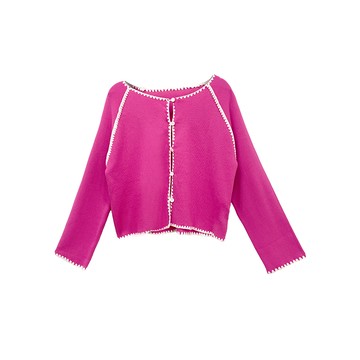 【1+1優惠】HS 小香杉波針織外套 桃紅色