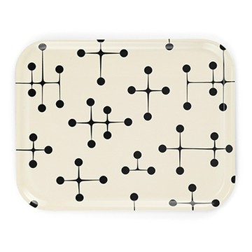 Classic Trays 設計師印花托盤（白點點、L）