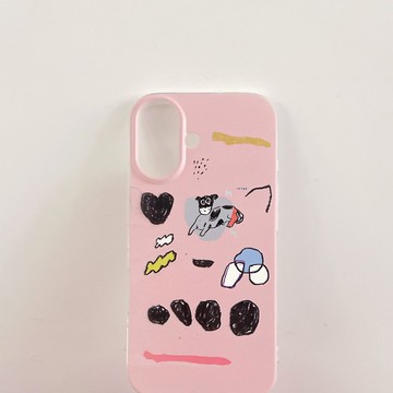 iphone  黑色 小狗與愛 質感印花手機殼iphone全系列