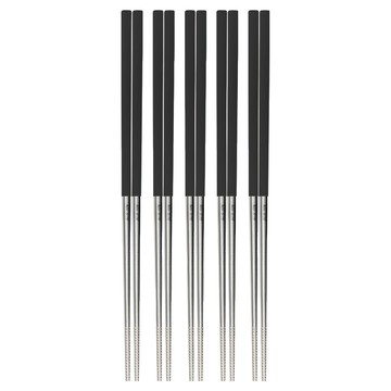 PLUS PERFECT 理想 金緻316不銹鋼四方筷  5雙筷子  黑色  5雙