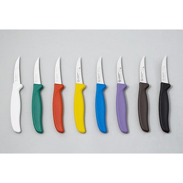 蓋瑞廚物【SANELLI 義大利製 繽紛色 SUPRA 彎削皮刀 7cm】雕刻刀 小魚刀 削皮刀  刻花刀 鳥嘴刀