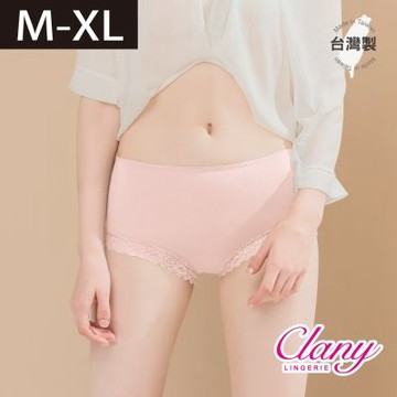 【台灣製】絲蛋白蕾絲內褲 M-XL中腰彈力｜親膚低敏感 環保染劑｜2171 甜蜜粉【可蘭霓Clany】