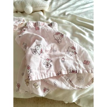 HelloKitty凱蒂貓松緊腰睡褲女夏款新款家居褲休閑遛彎褲學生大碼