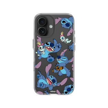 iPhone 16 Clear Case（相機按鈕） 透明 - 迪士尼-史迪奇 Disney Stitch - 史迪奇 - 史迪奇與Scrump圖款