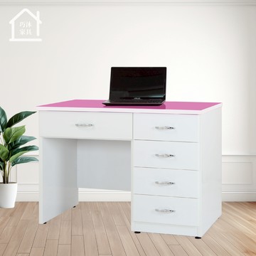 五抽塑鋼書桌 塑鋼電腦桌 防水塑鋼家具 寬106公分書桌 辦公桌【巧沐家具】