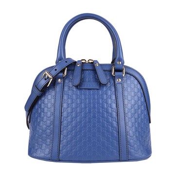 GUCCI 經典Guccissima壓紋LOGO手提/斜背迷你兩用包（藍色） _廠商直送