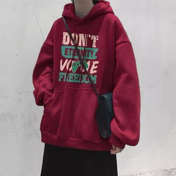 酒紅色連帽衛衣男秋季ins潮牌硬挺美式外套春秋hiphop嘻哈上衣男