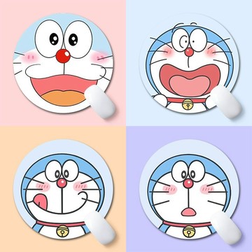 可愛滑鼠墊🎀 超可愛哆啦a夢辦公小號圓形鼠標墊子便攜日系動漫機器貓