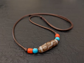 九眼天珠吊墜項鍊天然正品西藏復古瑪瑙幸運護身符