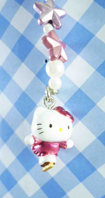 【震撼精品百貨】Hello Kitty 凱蒂貓 限定版手機吊飾-溜冰(串星) 震撼日式精品百貨