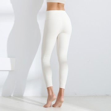 Mori girl 歐美羅紋百搭運動瑜伽運動褲 奶油白