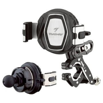 TAKEWAY 黑隼2 機車手機架 304不鏽鋼 工程塑膠 吸震防滑 適用手機尺寸 寬65-95mm 厚9-15mm HAWK1-PH08  黑色