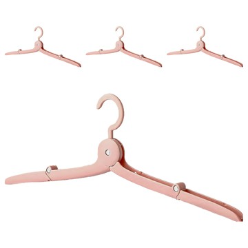 小麥購物 便攜摺疊衣架 G541 橢圓 53g  4個  粉色