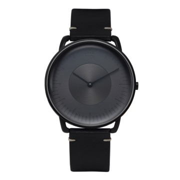 ZOOM SILO 3861 極地光暈植鞣皮革手錶(ZM3861)-黑/39mm