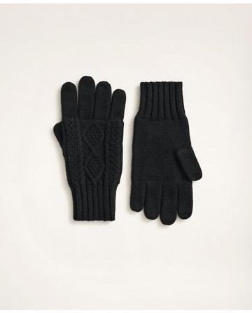 Brooks Brothers Men's Aran Cable Gloves | Black
