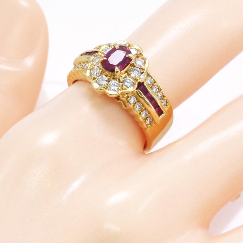 ネックレス　18k  ルビー0.21ct  ダイヤ0.46ct  ゴールド