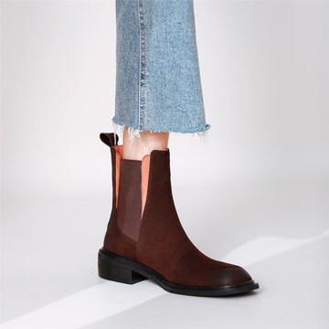 短靴女2023新款粗跟英倫風復古女鞋網紅爆款超火切爾西馬丁靴子女