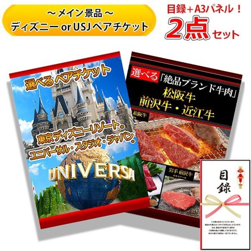 ディズニー or USJ ペアチケット - 施設利用券