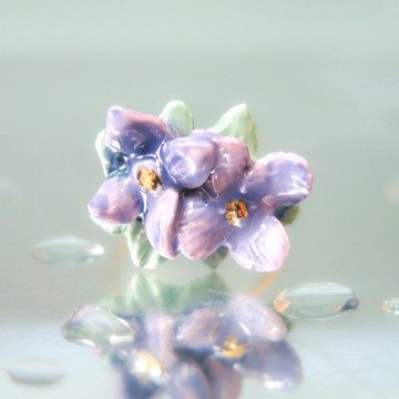 【限定款】白瓷戒指-藍紫繡球花系列-花相依