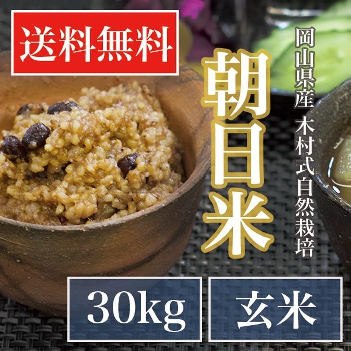 自然栽培 玄米 朝日米 木村式 自然栽培米 30kg  農薬不使用 除草剤不使用　肥料不使用