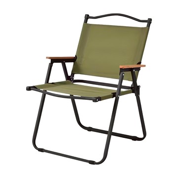 House+ 克米特折疊椅 承重120KG以內 鋼管支架 牛津布  黑色 + 綠色  1個