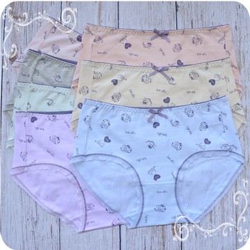 M~L可穿 貓咪舒適透氣中腰內褲 彈性好穿 純棉內褲 女生內褲 三角褲 棉質內褲 可愛小貓 少女學生 現貨 發票9102