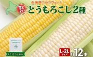 北海道産 とうもろこし 2種 計12本 L-2L サイズ混合  味来 ロイシーコーン 食べ比べ セット 旬 朝採り 新鮮 トウモロコシ とうきび お取り寄せ 産地直送 野菜 しりべしや 送料無料 北海道 倶知安町