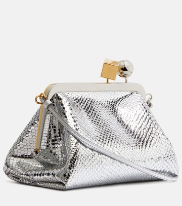 Jacquemus Berlingot metallic leather clutch