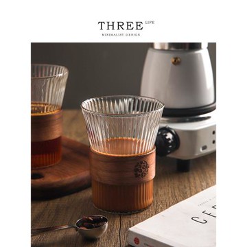 Tlife·Organ·日式掛耳咖啡杯玻璃杯隔熱防燙水杯豎紋 | 風琴