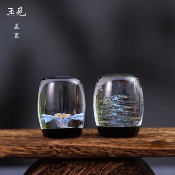 北大史玉見高端斑斕星空蘭花蓋置輕奢蓋碗茶具蓋托創意茶具擺件