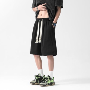 衛褲男夏季運動短褲薄款寬松五分褲直筒休閑褲美式潮流簡約大褲衩