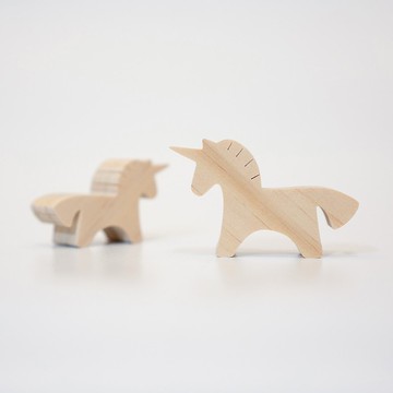 wagaZOO厚切造型積木 草原系列－Q獨角獸、迷你馬