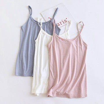【現貨】莫代爾棉小可愛吊帶上衣 背心女內搭打底衫夏季大尺碼顯瘦遮肚上衣內衣肩帶可調整