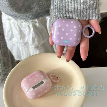 韓系拼色波點 簡約 適用Airpods4代耳機殼 Pro2保護套 1/2/3/4代保護殼 pro蘋果藍牙耳機殼 閨蜜