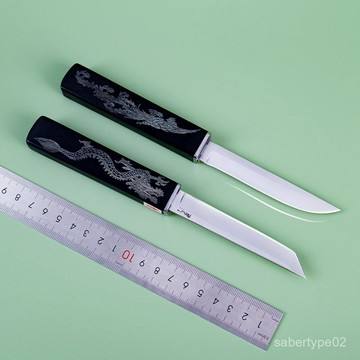 廠家批髮M390龍鳳雙刀二閤一戶外便攜水果刀高硬度鋼刀新款網紅刀 PW5R