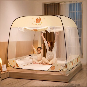 免安裝蒙古包蚊帳家用兒童防摔1.8m床1.5米加密加厚折疊無需支架2