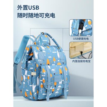 雙肩包2024年時尚母嬰外出媽媽包