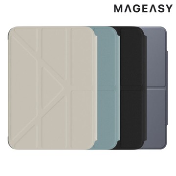 MAGEASY Apple iPad Mini 6 / iPad Mini 7(A17 Pro) FACET 全方位支架透明背蓋保護套 平板皮套 Y折 可站立 翻蓋 側翻 休眠喚醒