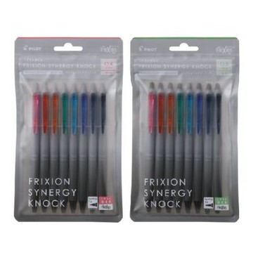【PILOT 百樂】FRIXION SYNERGY KNOCK 新極灰 魔擦筆 擦擦筆 0.4  8色 /組 LFSK-14-8C