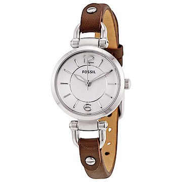 FOSSIL 中性靈巧銀框皮革女錶(ES3861)-26mm