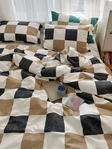 北歐ins純棉四件套100全棉簡約被套男床上用品宿舍床單三件套床笠