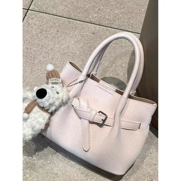 白緹雅高級感通勤手提包2025新款韓系甜美少女菜籃子包單肩斜挎包