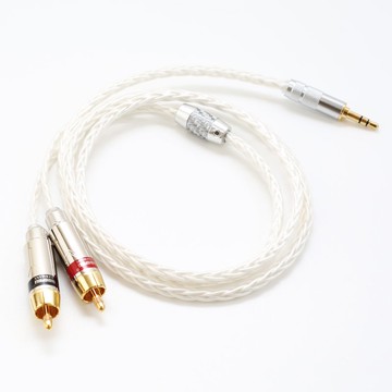 【川木】日本HIFI 無氧銅鍍純銀 3.5mm 立體轉 2rca【W300】