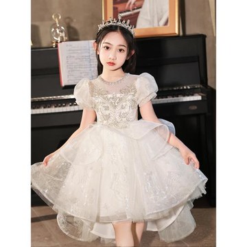 女童禮服輕奢小眾高端花童婚禮公主裙生日派對晚禮裙主持鋼琴演奏