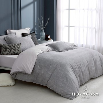 HOYACASA 300織抗菌沐光長絨棉兩用被床包組｜雲暮幽霜｜(單人/雙人/加大/特大)