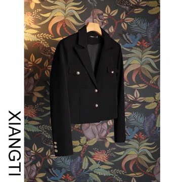 XT西裝外套女2025新款春秋款設計感小眾短款小個子墊肩時尚氣質