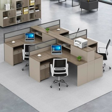 辦公桌 員工辦公桌6人位帶屏風卡座辦公室工作位四人位辦公桌椅組合套裝 支持訂製 組裝