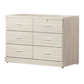 文創集 包格斯4尺白梣木紋六抽斗櫃-120x41x82cm免組